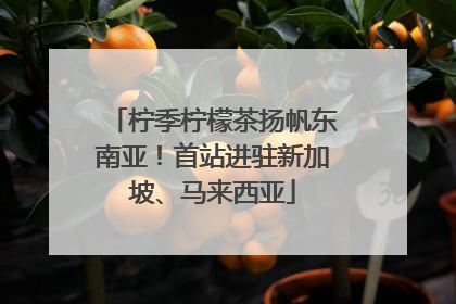 柠季柠檬茶扬帆东南亚！首站进驻新加坡、马来西亚